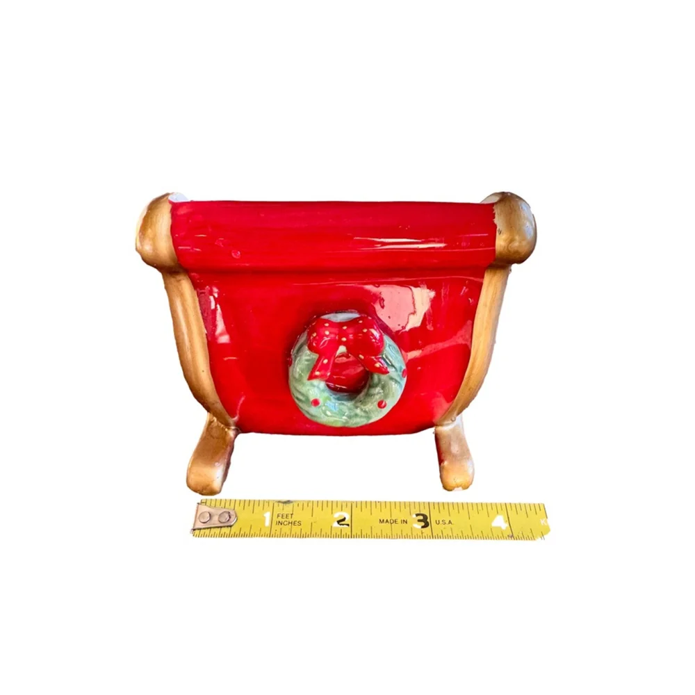 Vintage Fritz & Floyd Holiday Sleigh filled with removable decor